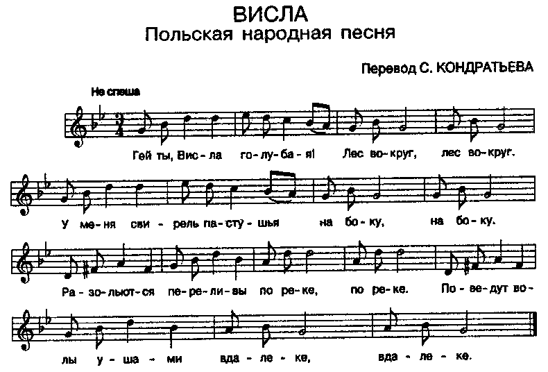 Реферат: Висла , польская народная песня в обработке В. Иванникова