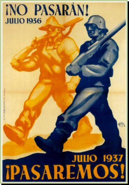 ¡Pasremos! Julio 1937 (плакат времен Испанской республики 1936-1937 гг.)