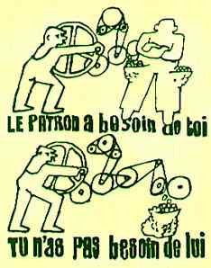Le patron a besoin de toi, tu n'as pas besoin de lui (плакат Парижского мая 1968 г.)