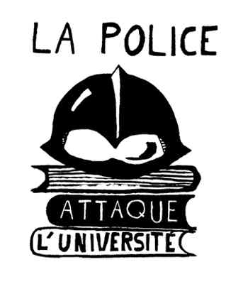 La police attaque l"Universite (плакат Парижского мая 1968 г.)