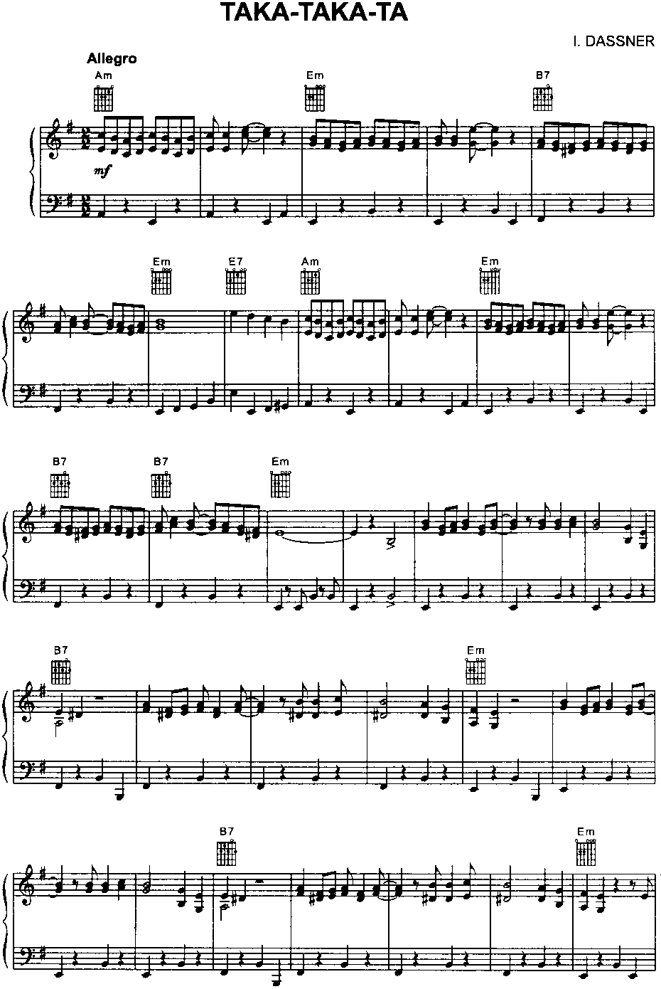 I. Dassner - Taka-taka-ta (ноты для фортепиано) .
