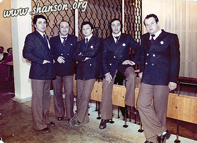 Слева направо: Гоша 
  Сурмиевич, Анатолий Крашунский, Леня Левитин, Вадим Бодникевич, Юра Любарский