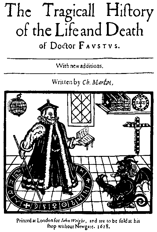 Титульный лист "Фауста" Марло. Лондон, 1628